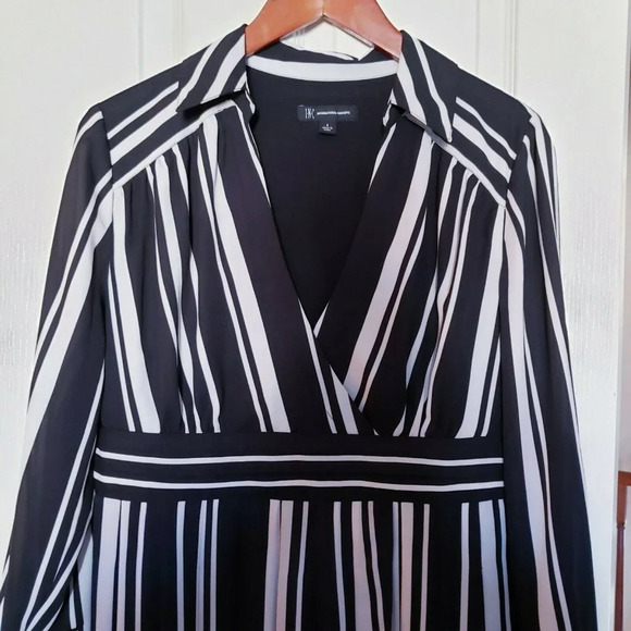 INC International Concepts INC Women's Striped Faux-Wrap High-Low Dress - Picture 4 of 12